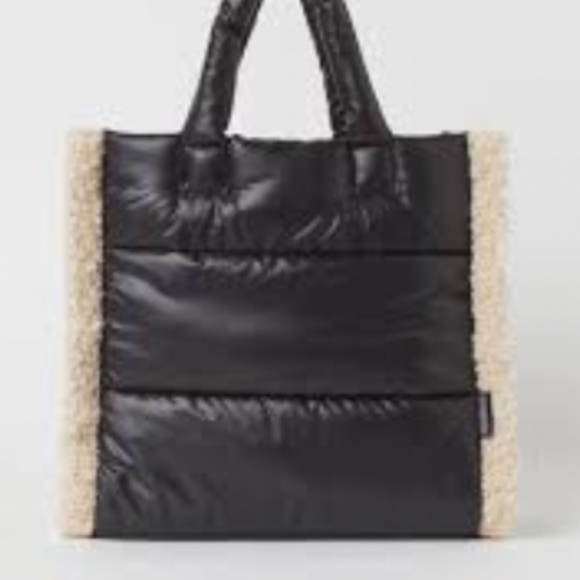 Brown Cream Lined Shopper Bag with Soft Handles. H&M. Tote - Picture 1 of 5